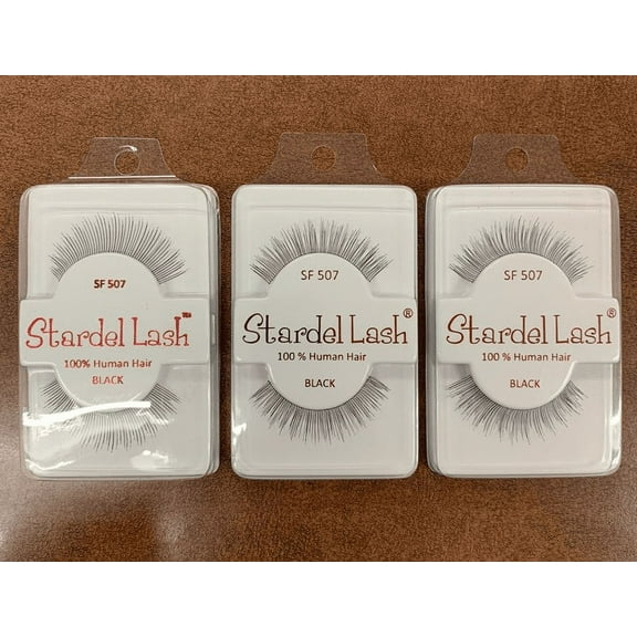 Stardel Lash 100% Human Hair Eyelashes Black - SF 507(pack of 3)