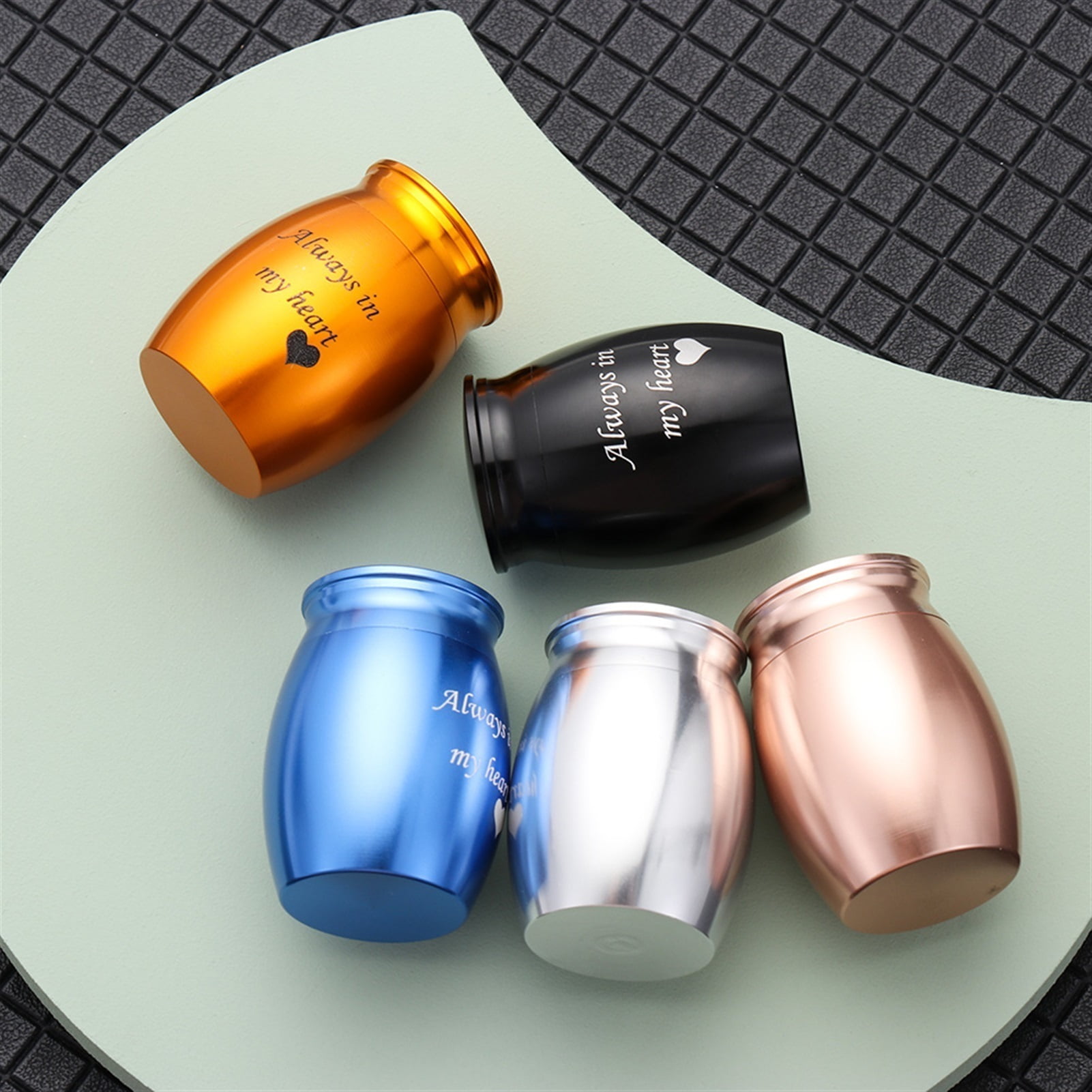 1Pc Mini Memorial Urn Aluminum Alloy Threaded Lid Pet Cremation Urns Beloved Pet Keepsake Funeral Urn