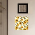 thumbnail image 3 of 14 Inch Wall Clock Battery Operated Square Clock Decorative for Office, Kitchen, Outdoor, Living Room，Watercolor Sunflower Seamless Pattern Beautiful Art, 3 of 4