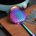thumbnail image 4 of ReaNea Rainbow Kitchen Skimmer, Stainless Steel Colorful Cooking Strainer, Metal Slotted Spoons for Cooking, 4 of 8