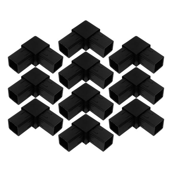 KALLORY 10Pcs Black Square Plastic Tubing Connectors Fittings for Reliable Support