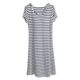 thumbnail image 1 of TSADFHJI Chemises de Nuit Sans Manches Femmes Femmes Été Design à Rayures Couleurs Robe de Pyjama pour Femmes Été Manches Courtes Chemise de Nuit avec Coussinet de Poitrine Robes de Nuit TTTG Noir, 1 of 9