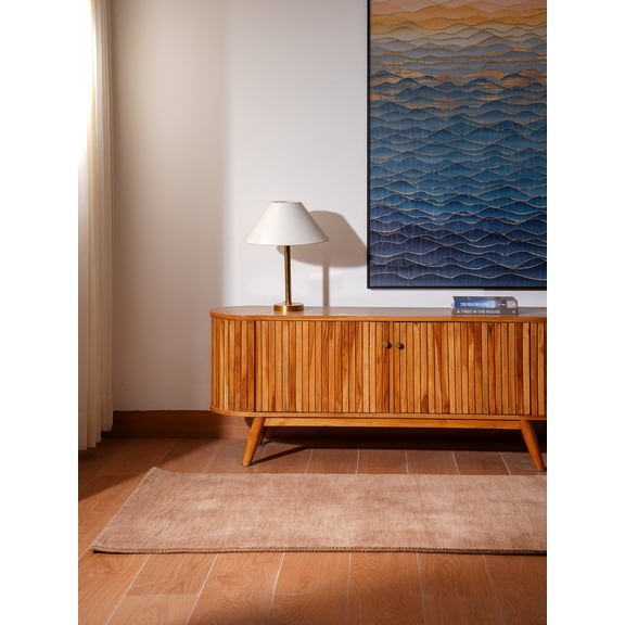 Rugsotic Carpets Hand Knotted Loom Wool 2'6''x6' Runner Area Rug Solid Camel L00111