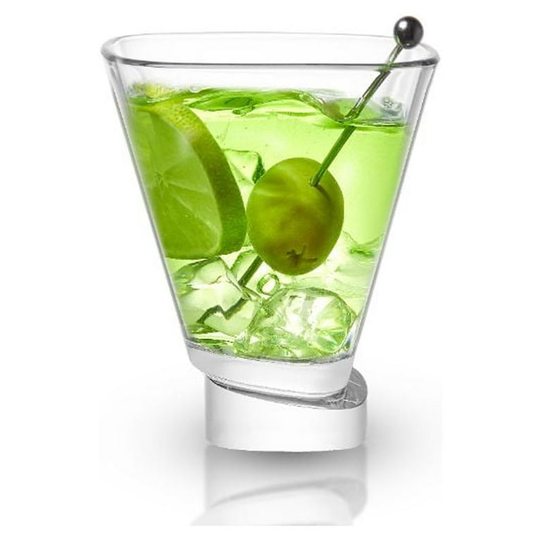 LEMONSODA Stemless Martini Glasses - Double Walled Design - Drink Suspended  in Air - 8 oz - Set of 4