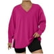 thumbnail image 1 of HongQid Plus-Size Shirts for Women Trendy V Neck Tops Oversized Long Sleeve Tees Dressy Pullover Tunics, 1 of 4