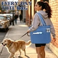 thumbnail image 3 of Fammart Large Canvas Tote Bag for Women with Zipper & Compartments, Crossbody Laptop Bags for Work College Travel-Sky Blue, 3 of 7