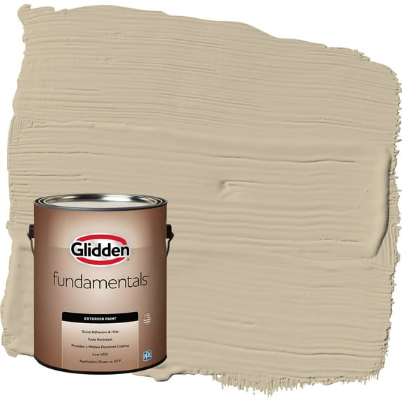 Glidden Fundamentals Dusty Trail / Beige Satin Exterior Paint, 1 Gallon