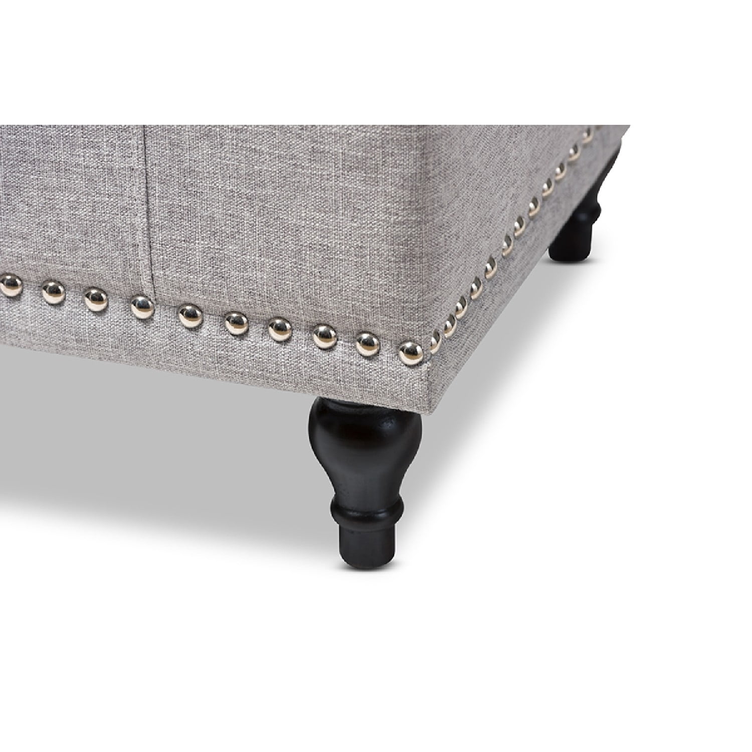 Baxton Studio Kaylee Modern Classic Grayish Beige Fabric Upholstered Button-Tufting Storage Ottoman Bench