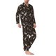 thumbnail image 2 of Fotbe Pirate Skulls Pijama de Hombre con Estampado de Manga Larga, Conjunto de 2 Piezas, Ropa de Dormir Suave y Cómoda con Bolsillos-XX-Large, 2 of 7