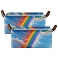 thumbnail image 3 of Rainbow Key Storage Bins with Handles Foldable Storage Baskets for Shelves Organizer Cloth Baskets, 3 of 8