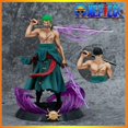 thumbnail image 2 of Samurái Sanji Toys One Piece Roronoa Zoro Luffy, figura de Anime de Manga de tres cuchillos, estatua de Anime, modelo de colección de figura de acción de Pvc, 2 of 4