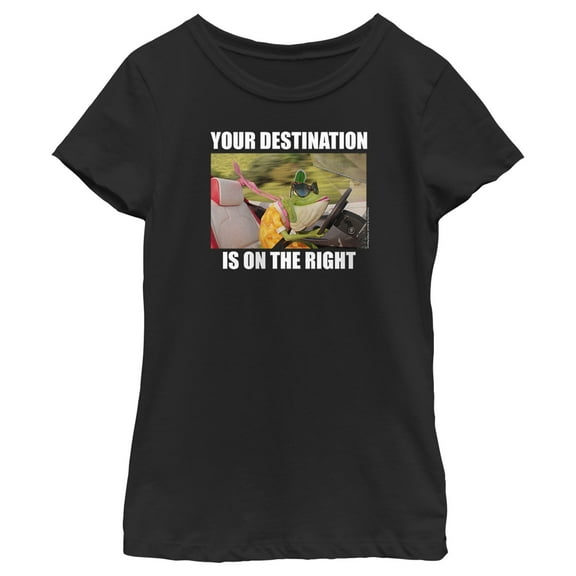 Girl's Sing 2 Miss Crawly Your Destination is on the Right  Graphic Tee Black Large