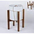 thumbnail image 1 of Mainstays Metal White Round Planters with Wood Stand 17.3"H, 1 of 9