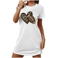 thumbnail image 1 of Chemise de Nuit Courte pour Femmes, Robe de Nuit Grande Taille avec Imprimé Poitrine, Chemise de Nuit à Manches Courtes Coupe Ample, Pyjama Décontracté à Col Rond pour Dormir et Se Détendre, 1 of 6