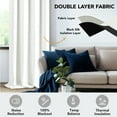thumbnail image 3 of Deconovo 100% Blackout Curtains for Bedroom, Thermal Insulated, 2 Panels, 52"x108", Cream, 3 of 9