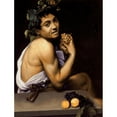 thumbnail image 2 of Caravaggio 12x14 Black Ornate Wood Framed Double Matted Museum Art Print Titled: Young Sick Bacchus (circa 1593), 2 of 5