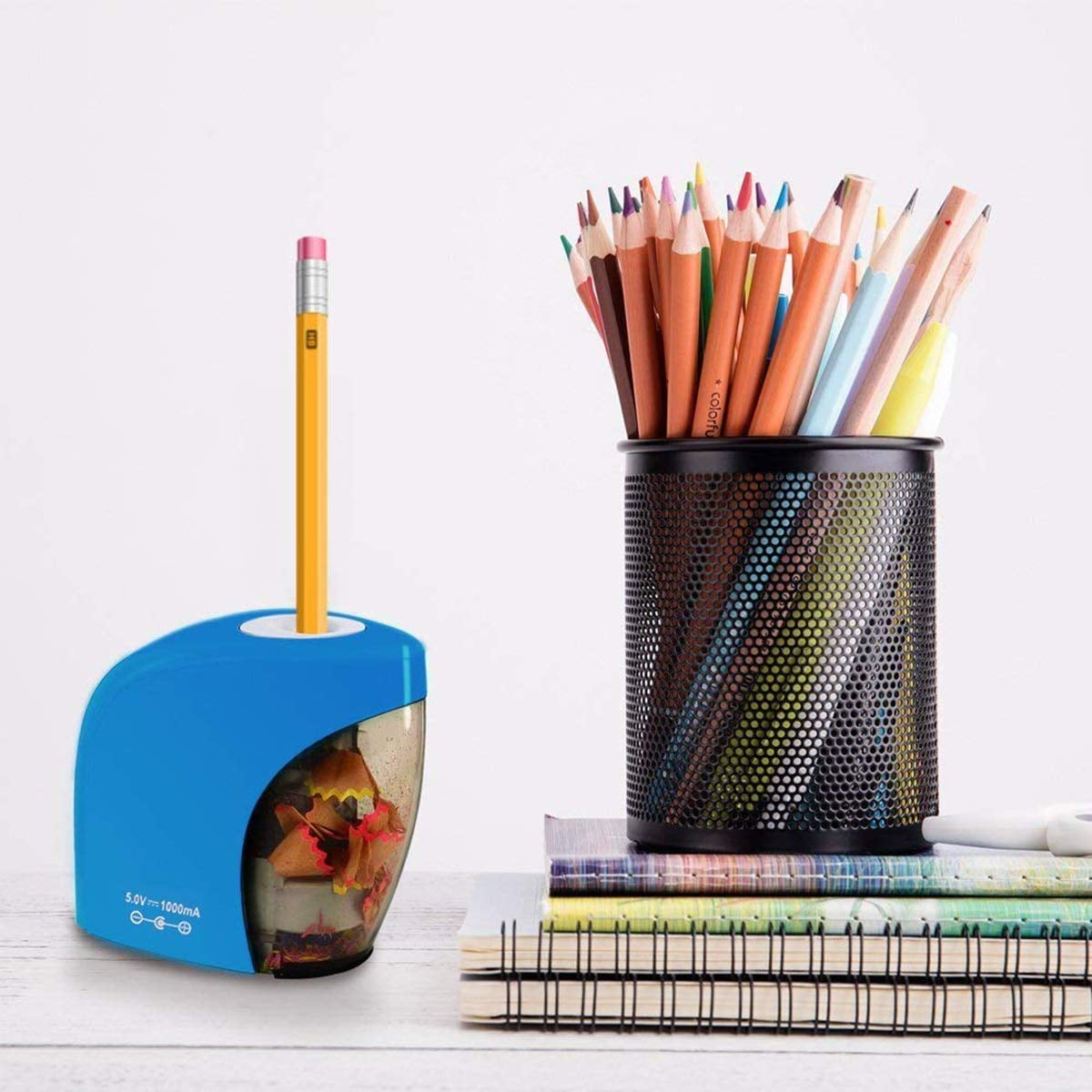 Electric Pencil Sharpener,Electrical Automatic Sharpener for NO.2 Pencils and Colored Pencils,Electric Pencil Sharpener with Auto Stop Feature for Home/School/Classroom/Office,USB and 2AA Batteries