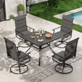thumbnail image 6 of Poteban High Back Outdoor Dining Chairs Set of 4, All Weather Swivel Patio Chairs, Breathable Garden Outdoor Furniture for Backyard Deck, 6 of 10