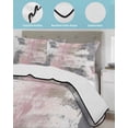 thumbnail image 4 of Quilts Twin Size, Pink Grey Abstract Soft Comforter Bedding Set for Bed, Modern Minimalist Smear Art Lightweight Quilted Bedspread with Pillow Cover(2 Pieces) for All Season, 68x86 Inch, 4 of 6