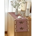 thumbnail image 5 of Table Runner 72 Inches Long for Kitchen Dining, Western Texas Star Vintage Dresser Scarf Farmhouse, Dining Table Decorations for Wedding/Parties, Rustic Wreath Wood Red Plaid 16 x 72 In, 5 of 8