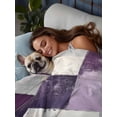 thumbnail image 3 of Rustic Purple Queen Size Flat Sheet, Wrinkleproof & Fadeproof Cooling Flat Bed Sheet Only, Abstract Oil Painting Grunge Art Ombre Breathable Soft Bedding Top Sheets 90 x 102 Inches, 3 of 8