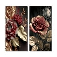 thumbnail image 2 of Designart "Glamorous Vintage Rose II" Floral Wall Art Set Of 2 - Traditional Pink Wall Decor Set Of 2, 2 of 6