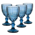 thumbnail image 1 of Set 4 Copas Vidrio Vino Tinto Agua Cristal 320 Ml Vittori  Azul Cobalto, 1 of 7