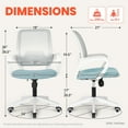 thumbnail image 4 of NEO CHAIR Ergonomic Office Chair, Lumbar Support Mid Back, Mesh Home Office Computer Desk Chair with Armrests, Pastel Mint, 4 of 8