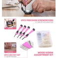 thumbnail image 5 of Pink Household Tool Set with 3.6V USB Electric Screwdriver, 136 PCS Home Tool Kit with Cordless Lithium-ion Drill Driver, Hand Tool Kits for Women, 5 of 7