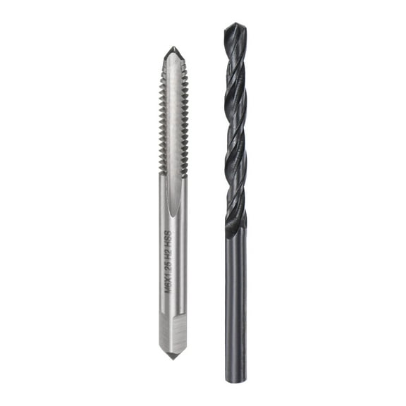 Uxcell Metric Tap and Drill Bit Set M6 x 1.25 Thread Tap & 4.7mm Black Oxide Twist Drill Bit Tapping