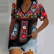 thumbnail image 2 of Blusa de manga corta con cuello en V informal para mujer a la moda, camisetas de verano Fridja  ghk6508, 2 of 5