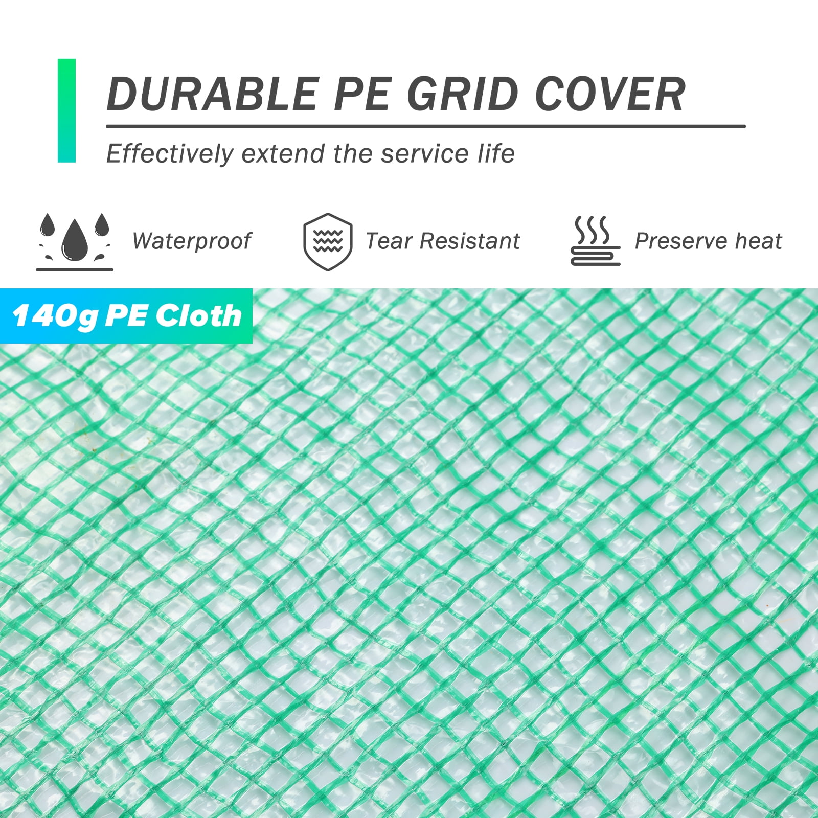 Aoodor Walk-in Tunnel Greenhouse Replacement Cover 10'X7'X7' Large Outdoor Plant Gardening Greenhouse Spare Parts Cover (Frame NOT Included)
