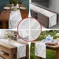 thumbnail image 5 of Burlap Table Runner 90 Inches Long, Modern Marble Texture Non-Slip Kitchen Table Runners for Dining Room Everyday Use Party Table Decorations Abstract Golden Circle, 5 of 9