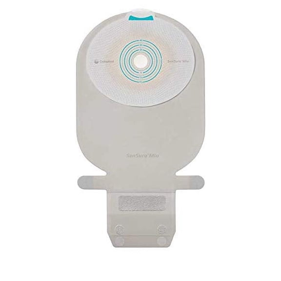 SenSura Mio 1-Piece EasiClose Wide Drainable Pouch, Standard Wear Flat w/Full-Circle Filter, Maxi 7.1 x 5.5 x 2 Inch 10471 (Box of 10)