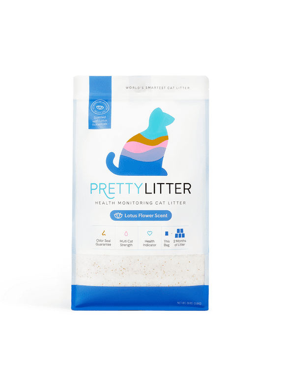PrettyLitter Health Monitoring Cat Litter, Lotus Flower Scent, 8 lb