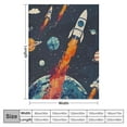 thumbnail image 4 of Creowell  Outer Space Theme Throw Blanket for Kids, Blue Space Astronaut Rocket Fuzzy Blanket for Boys Gift, Soft Galaxy Planet Spaceship Flannel Blanket for Children Teen Bed Couch Decor White, 4 of 6