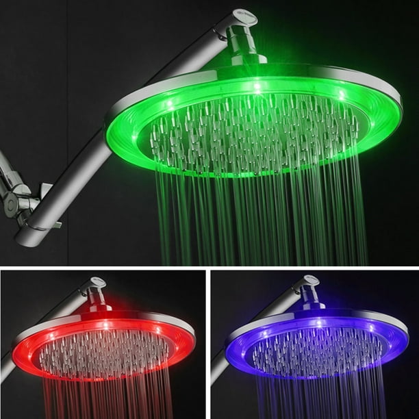 HotelSpa Large 10 inch Rainfall Color Changing LED Shower Head with 15 inch Shower Extension Arm