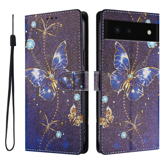 FOXDOCK Funda Tipo Cartera para Google Pixel 6 con Soporte y Correa – Diseño de Patrones Lindos