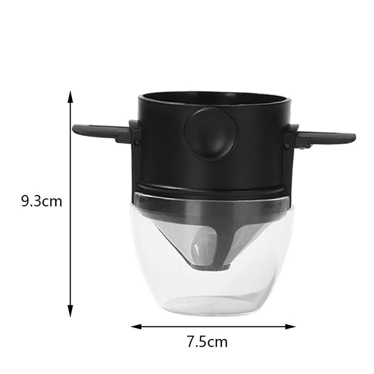 4 Cup Drip Coffee Maker With 2 Reusable Coffee Filters, Black