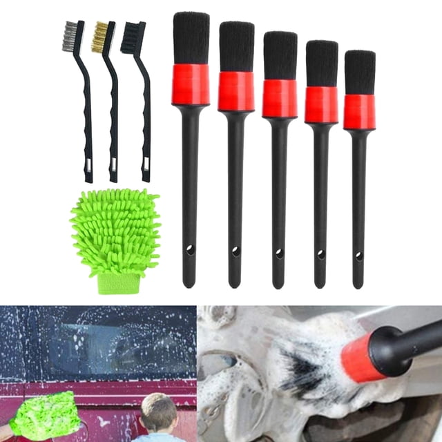 Juego de Cepillos de Limpieza para detalles de Coche perfecl 9 piezas