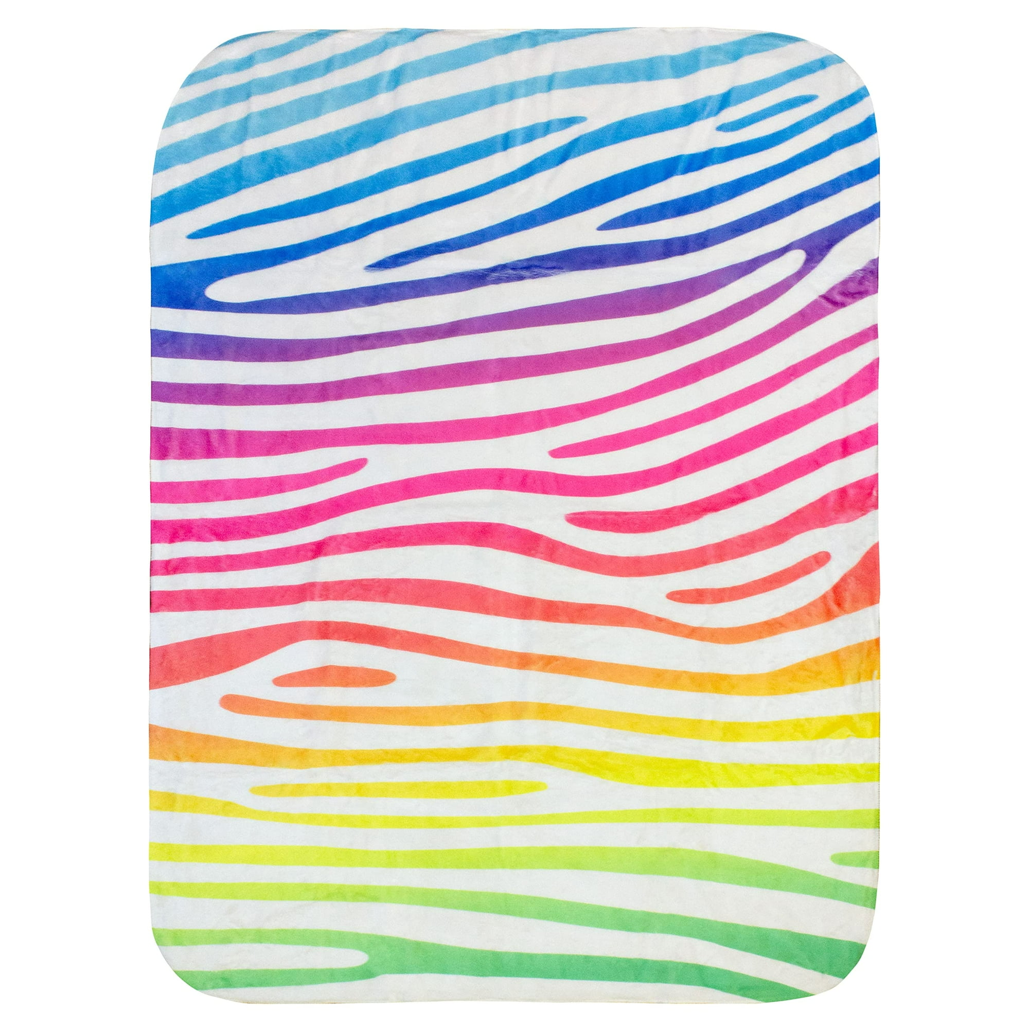 Everything Comfy Zebra Print Decorative Baby Throw Blanket 30x40 Inch Rainbow Gradient White Walmart