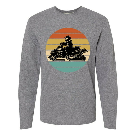 Inktastic Snowmobile Retro Sunset Long Sleeve T-Shirt