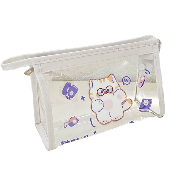 Estuche transparente para bolígrafo, bolsa de cosméticos de viaje transparente, regalo escolar para oficina, universidad, para adultos y adolescentes