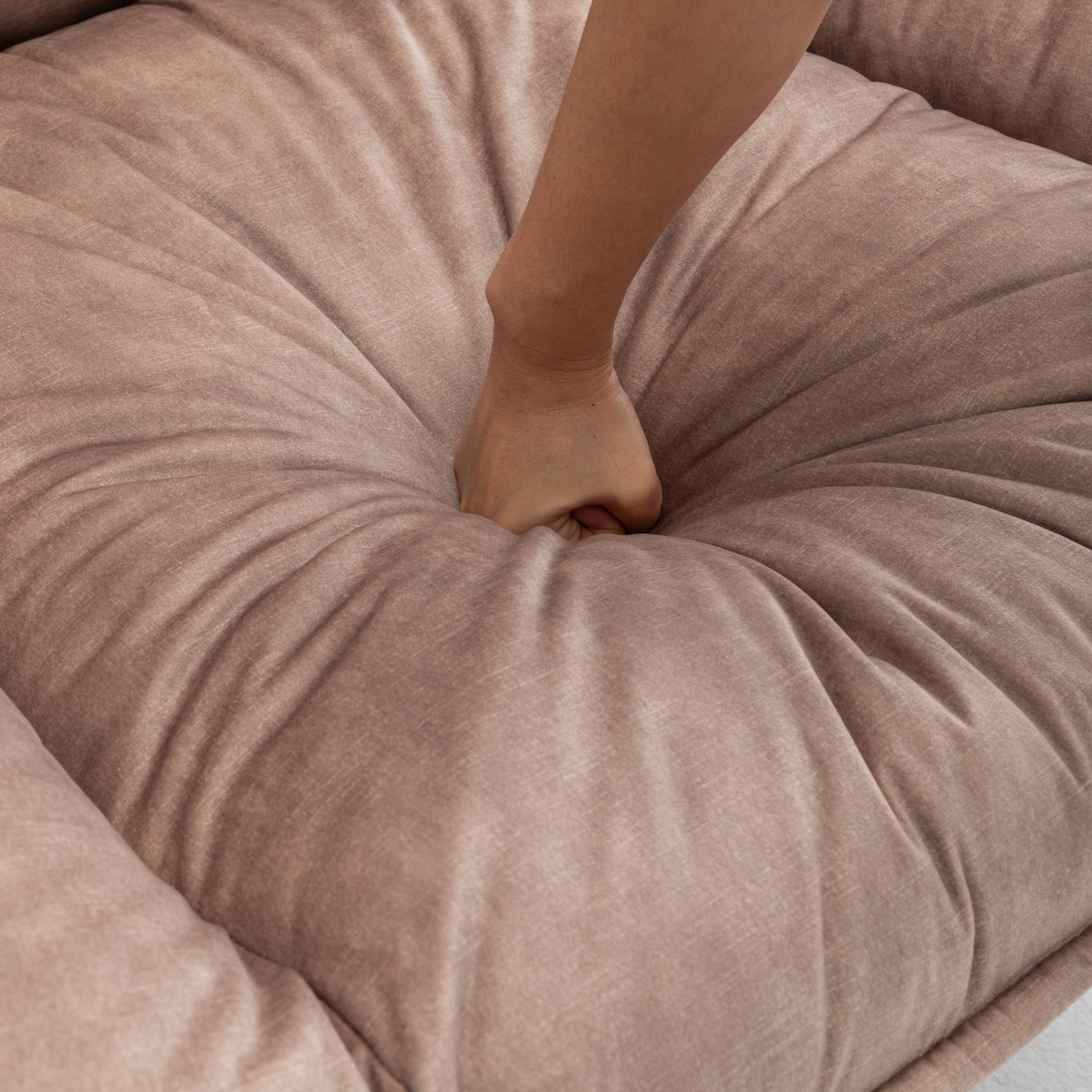 Aukfa Swivel Gliding Recliner Chair, Rocking Chair Lazy Chair W/ Mobile Phone Holder,Velvet,Light Brown