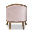 thumbnail image 4 of Bowery Hill Light Pink Velvet White-Washed Oak Armchair, 4 of 9