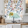 thumbnail image 4 of Pastoral Botanical Kitchen Window Curtains, Swag Curtains Valance for Bedroom Living Room Bathroom, Spring Summer Floral Farmhouse Rod Pocket Window Treatment Curtain Block Drapes 2 Panels 28"x36", 4 of 9