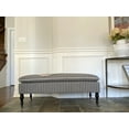 thumbnail image 1 of SEAT4U Linen Stripe Ticking Upholstered Pillowtop 48" Rossini Ottoman Bench with Multi Color Variants, 1 of 4