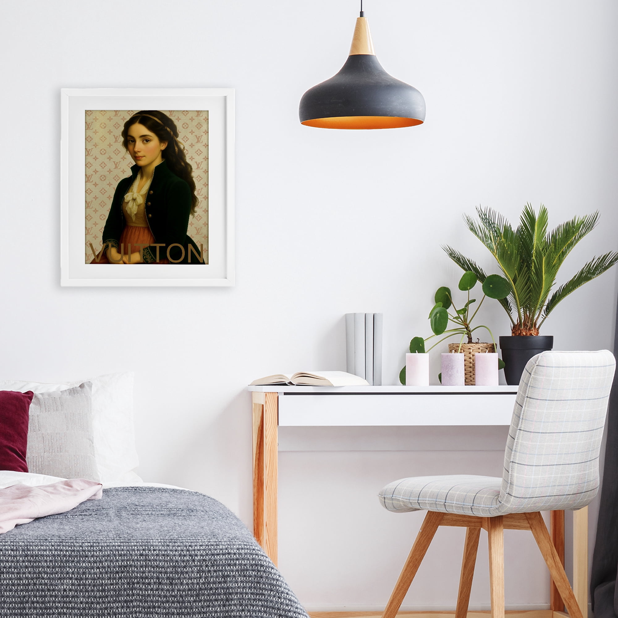 Stupell Industries Glam Gentlewoman in Spring White Framed Print Under Glass, design by Grotto Studios