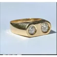 thumbnail image 2 of 1.5Ct Round Cut Lab Created Diamond Bezel Set Pinky Ring 14K Yellow Gold Plated, 2 of 4