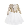thumbnail image 3 of iEFiEL Girls Mesh Sequined Flower Girl Dress Princess Bridesmaid Birthday Party Dress with Headband, 3 of 4